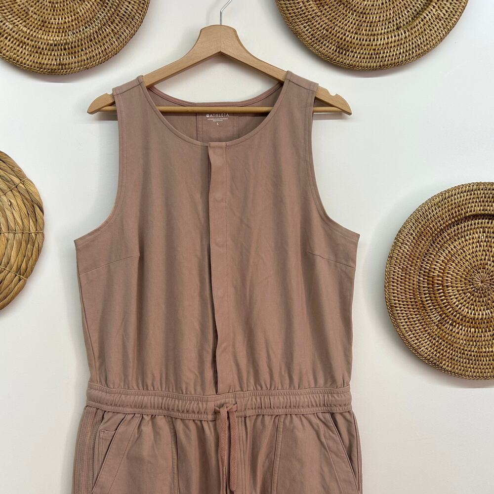 Athleta Neutral Brown Button Up Drawstring Sleeve… - image 4